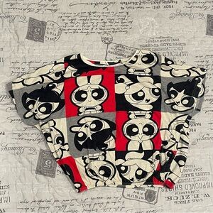 Color Block Powerpuff Girls wt Elastic-Waist Crop Top-Cartoon Network